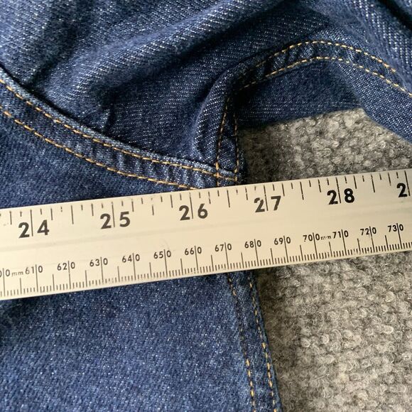 Levi’s Denim Jacket Women’s 1X Trucker Biker Blue Dark Wash Decorated Pocket - Picture 11 of 16